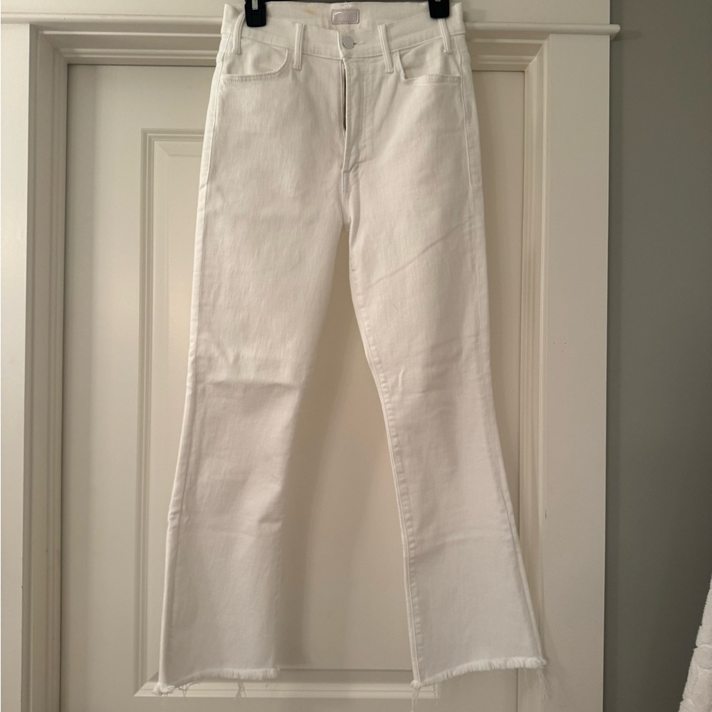 MOTHER Crisp White Wide Leg Jeans